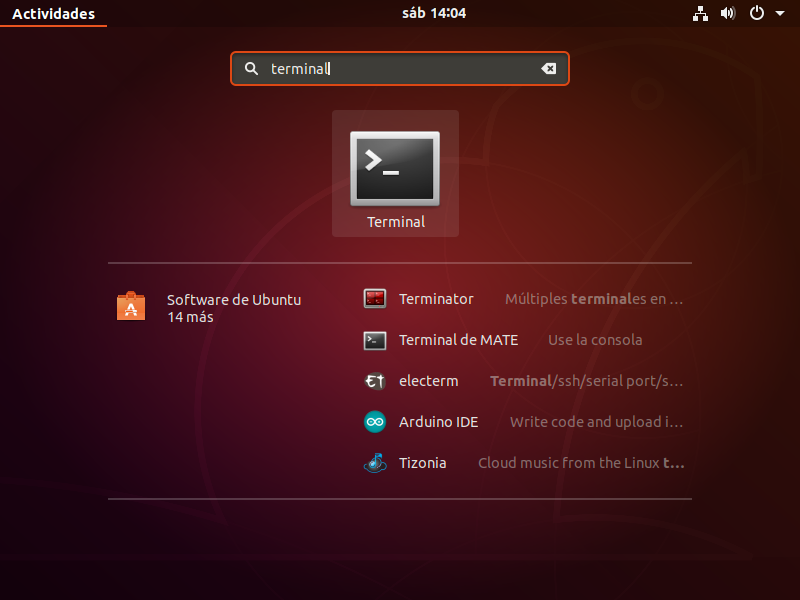 Terminal de comandos de Ubuntu Linux